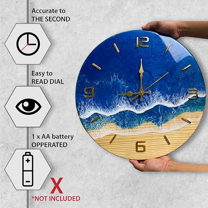 最大98%オフ! ウッドレジン 海の掛け時計 40センチ econet.bi